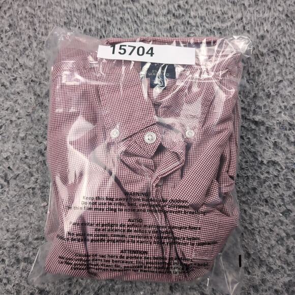 J Crew Shirt Men Medium Red Slim Normcore Preppy Check Long Sleeve Casual Work - Picture 6 of 6